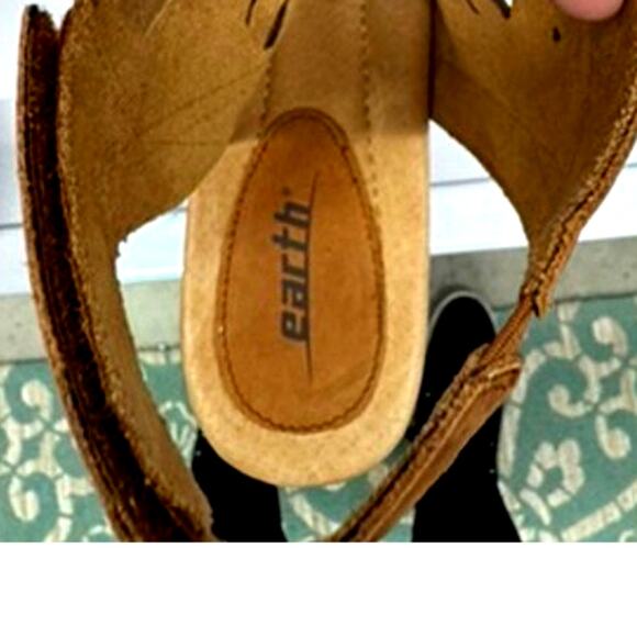 "EARTH" Kristen, Wide Laced Sandal, Chunky Heel,Size 11, Country,Prairie, - Picture 10 of 11